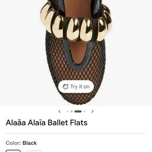 Alaia Black Mesh Flats with Gold Details
Sold